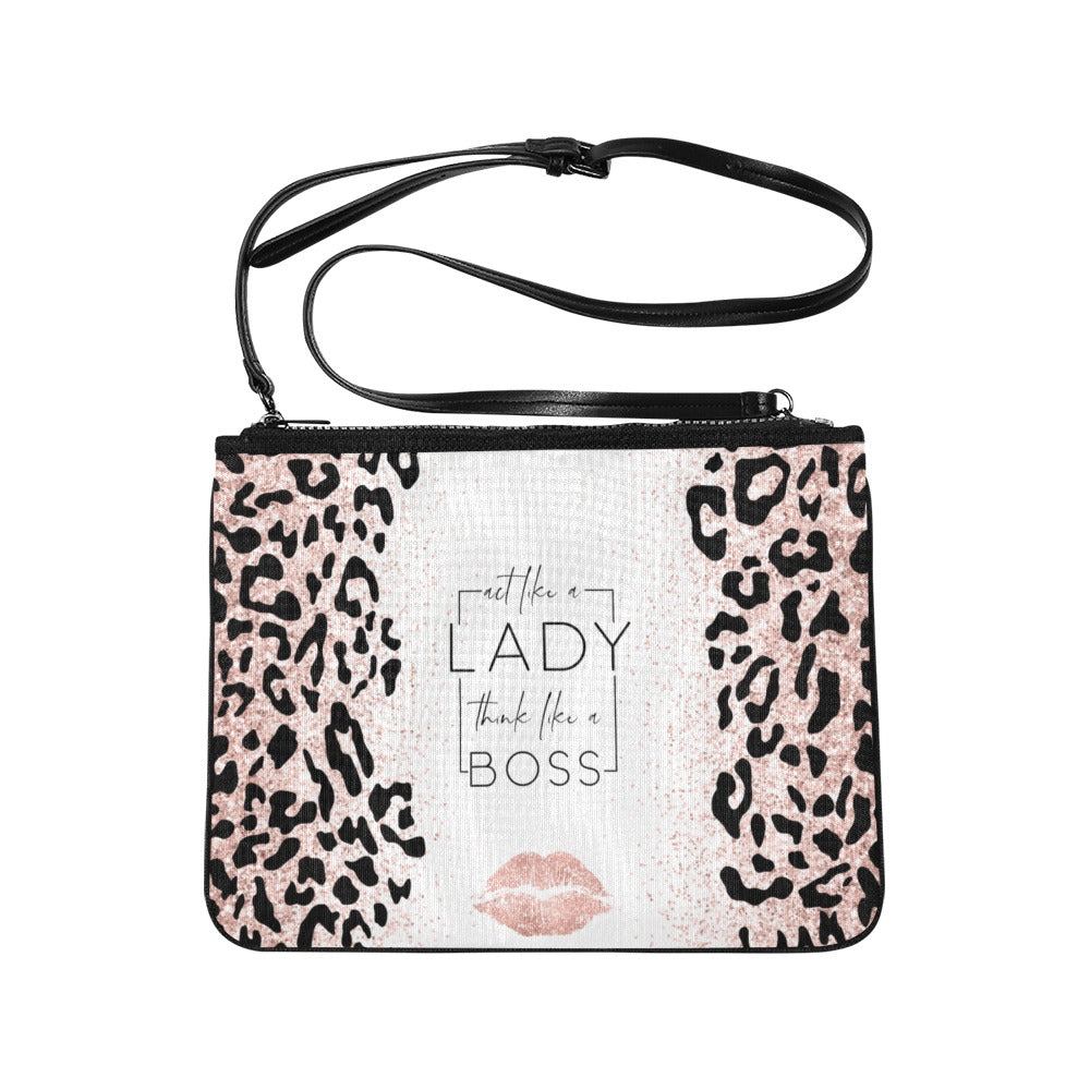 Act Like a Lady Leopard Print Slim Clutch Bag
