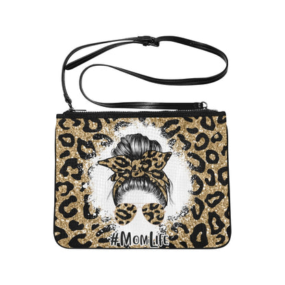 Leopard Print Mom Life Slim Clutch Bag