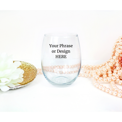 Custom Stemless Wine Glass Set