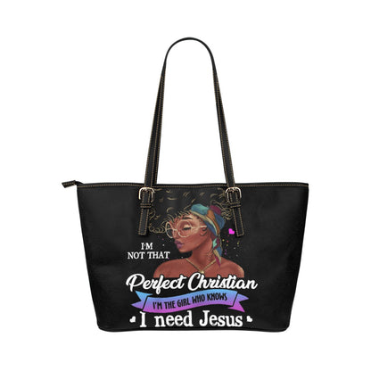 Not That Perfect Leather Tote Bag