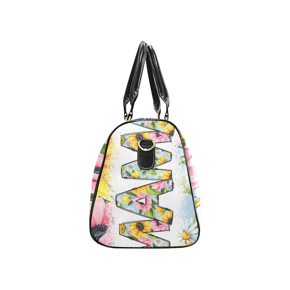 Pink and Yellow Flowers Mama Travel Bag