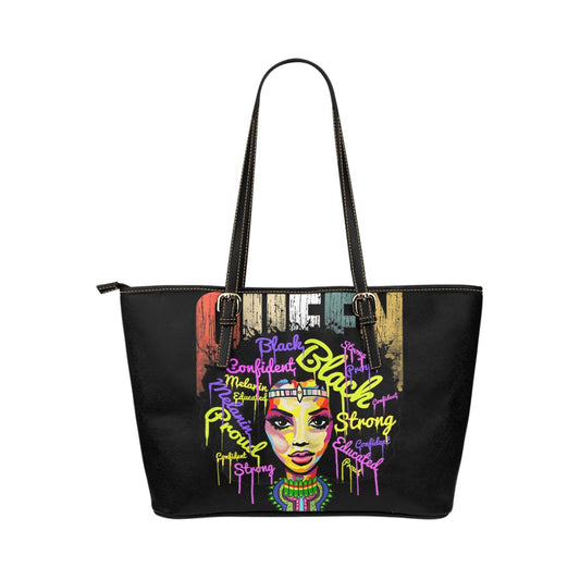 Confident Queen Leather Tote Bag