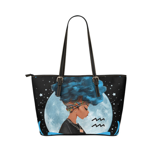 Blue Moon Leather Tote Bag