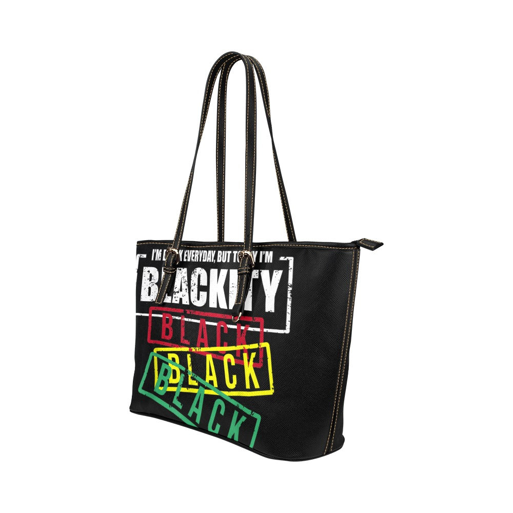 I'm Black Everyday Leather Tote Bag