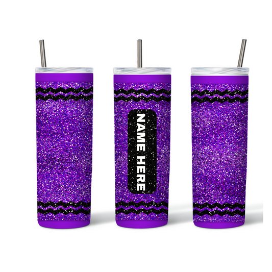 Purple Glitter Crayon Tumbler