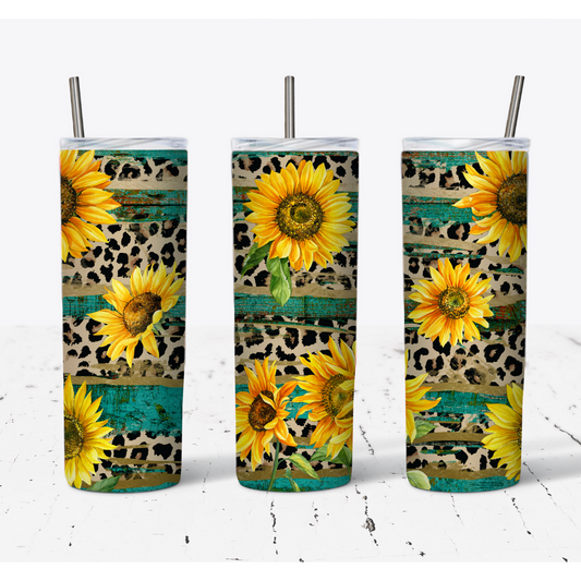 Rustic Wood and Sunflowers Tumbler