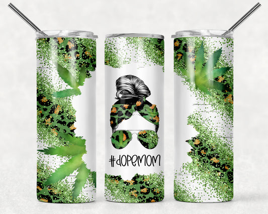 Green Leopard Print Dope Mom Tumbler