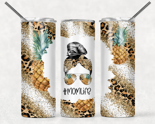 Gold Leopard Print Mom Life Tumbler