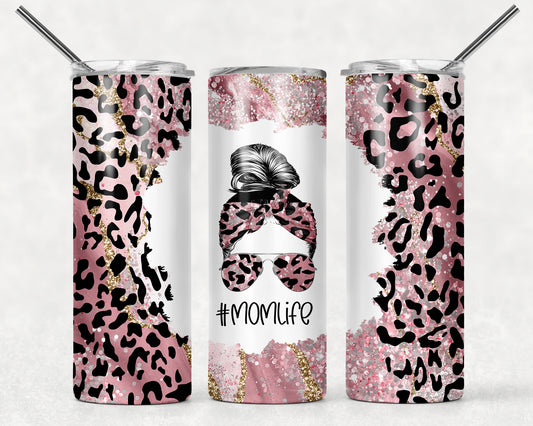 Blush Leopard Print Mom Life Tumbler