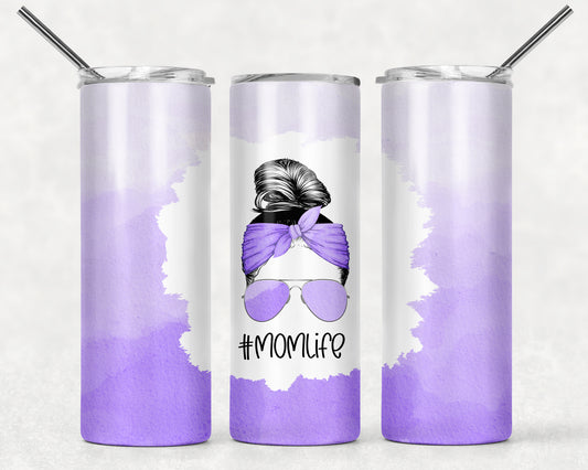 Purple Mom Life Tumbler