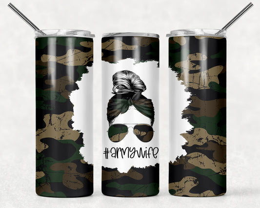 Camouflage Army Wife Tumbler