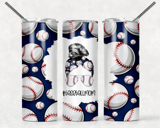 Baseball Mom Life Blue Tumbler