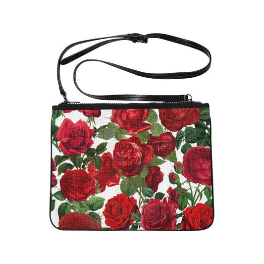Red Roses Slim Clutch Bag